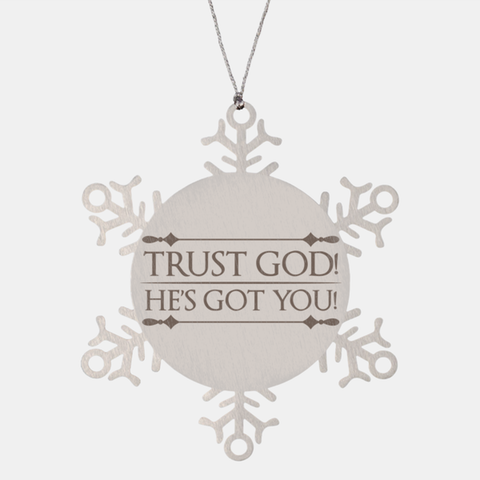 Image of Motivational Christian Stainless Steel Bracelet, Trust God! He