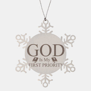 Motivational Christian Stainless Steel Bracelet, God is my first priority., Inspirational Christmas , Family, Anniversary  Gifts For Christian Men, Women, Girls & Boys