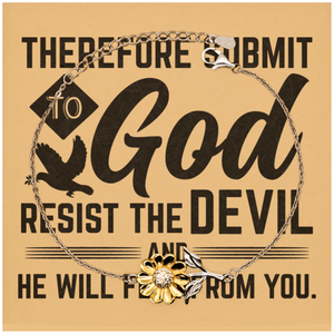 Motivational Christian Stainless Steel Bracelet, Therefore submit to God. Resist the devil and he will flee from you., Inspirational Christmas , Family, Anniversary  Gifts For Christian Men, Women, Girls & Boys