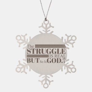 Motivational Christian Stainless Steel Bracelet, The struggle is real, but so is God., Inspirational Christmas , Family, Anniversary  Gifts For Christian Men, Women, Girls & Boys