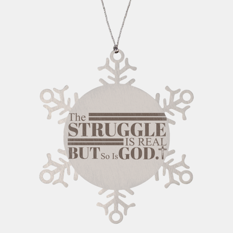 Image of Motivational Christian Stainless Steel Bracelet, The struggle is real, but so is God., Inspirational Christmas , Family, Anniversary  Gifts For Christian Men, Women, Girls & Boys