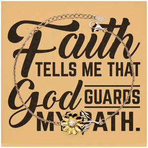 Motivational Christian Stainless Steel Bracelet, Faith tells me that God guards my path., Inspirational Christmas , Family, Anniversary  Gifts For Christian Men, Women, Girls & Boys
