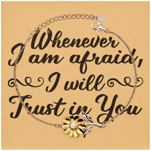 Motivational Christian Stainless Steel Bracelet, Whenever I am afraid, I will trust in You. , Inspirational Christmas , Family, Anniversary  Gifts For Christian Men, Women, Girls & Boys