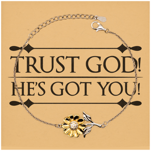 Motivational Christian Stainless Steel Bracelet, Trust God! He