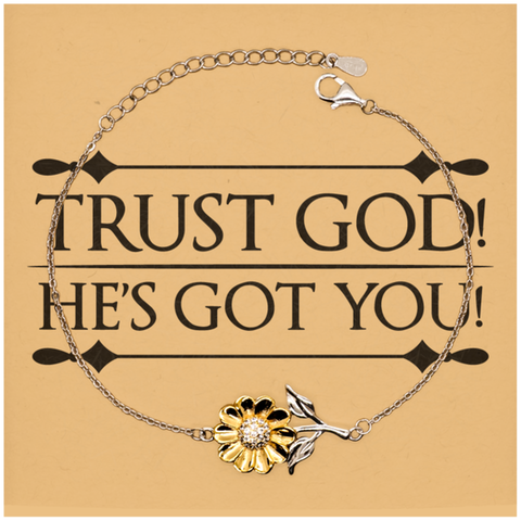 Image of Motivational Christian Stainless Steel Bracelet, Trust God! He