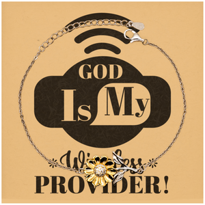 Motivational Christian Stainless Steel Bracelet, God is my wireless provider!, Inspirational Christmas , Family, Anniversary  Gifts For Christian Men, Women, Girls & Boys