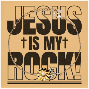 Motivational Christian Stainless Steel Bracelet, Jesus Is My Rock!, Inspirational Christmas , Family, Anniversary  Gifts For Christian Men, Women, Girls & Boys