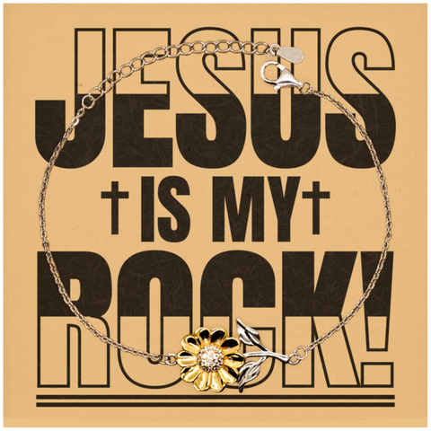 Image of Motivational Christian Stainless Steel Bracelet, Jesus Is My Rock!, Inspirational Christmas , Family, Anniversary  Gifts For Christian Men, Women, Girls & Boys