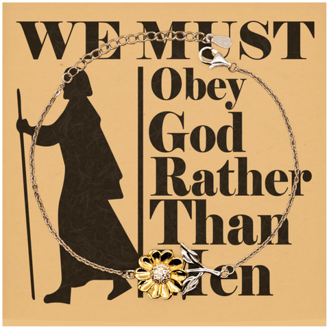 Image of Motivational Christian Stainless Steel Bracelet, We must obey God rather than men. , Inspirational Christmas , Family, Anniversary  Gifts For Christian Men, Women, Girls & Boys