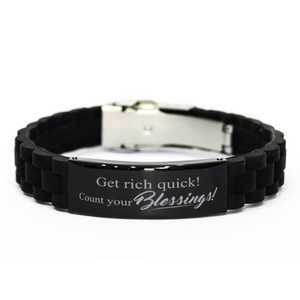 Motivational Christian Bracelet, Get rich quick! Count your blessings!, Inspirational Christmas , Family, Anniversary  Gifts For Christian Men, Women, Girls & Boys