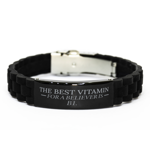 Motivational Christian Bracelet, The best vitamin for a believer is B1., Inspirational Christmas , Family, Anniversary  Gifts For Christian Men, Women, Girls & Boys