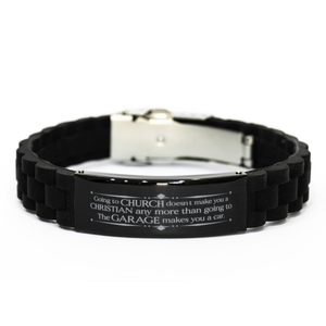 Motivational Christian Bracelet, Going to church doesn