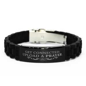 Motivational Christian Bracelet, Get connected; upload a prayer., Inspirational Christmas , Family, Anniversary  Gifts For Christian Men, Women, Girls & Boys