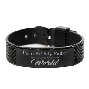 Motivational Christian Black Shark Mesh Bracelet, I