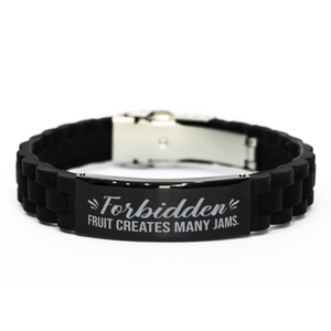 Motivational Christian Bracelet, Forbidden fruit creates many jams., Inspirational Christmas , Family, Anniversary  Gifts For Christian Men, Women, Girls & Boys