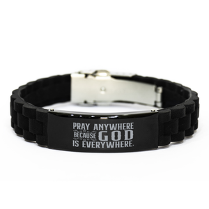 Motivational Christian Bracelet, Pray anywhere because God is everywhere., Inspirational Christmas , Family, Anniversary  Gifts For Christian Men, Women, Girls & Boys