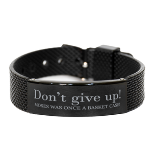 Motivational Christian Black Shark Mesh Bracelet, Don