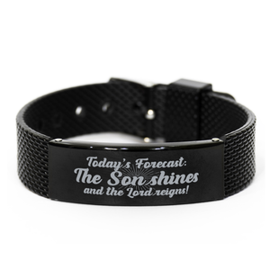 Motivational Christian Black Shark Mesh Bracelet, Today