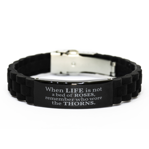Motivational Christian Bracelet, When life is not a bed of roses, remember who wore the thorns., Inspirational Christmas , Family, Anniversary  Gifts For Christian Men, Women, Girls & Boys
