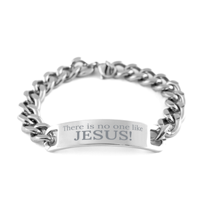 Motivational Christian Stainless Steel Bracelet, There Is No One Like Jesus!, Inspirational Christmas , Family, Anniversary Gifts For Christian Men, Women, Girls & Boys – front view