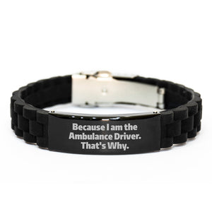 Ambulance Driver Funny Quote Glide lock Clasp Bracelet, Ambulance Driver Gifts for Men Birthday Unique Gifts from Family to Ambulance Driver - Image 1