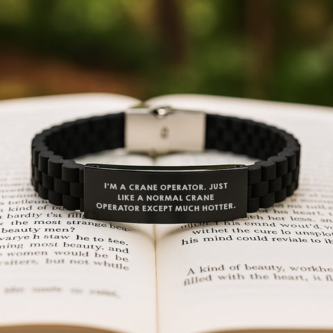 Image of Funny Crane Operator Gifts, Glide lock Clasp Bracelet for Men, Unique Graduation Presents from Friends to Crane Operator Heroes - 'I'm A Crane Operator' - Image 2