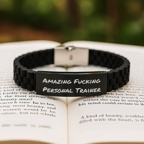 Image of Funny Personal Trainer Gifts from Men, 'Amazing F--king Personal Trainer' Quote, Adjustable Glide lock Clasp Birthday Unique Gift for Personal Trainer Women, Friends, Coworkers, Family - Image 2