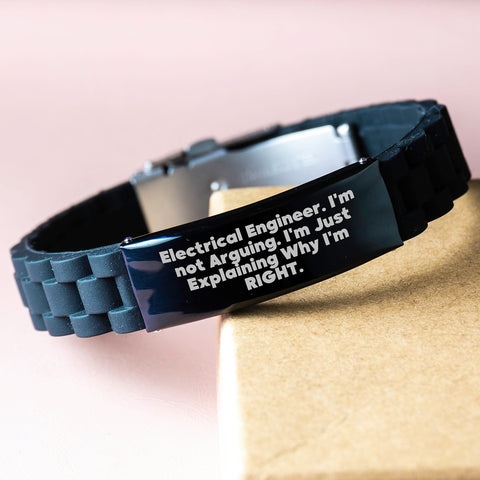 Image of Electrical Engineer Gifts from Friends - Glide lock Clasp Bracelet for Graduation - 'I'm Not Arguing' Funny Quote - Image 3