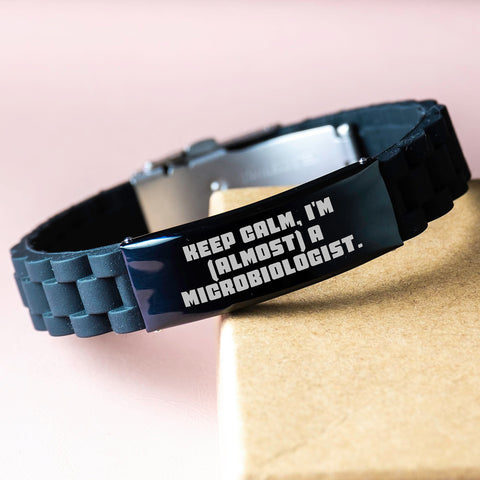 Image of Keep Calm Microbiologist Gifts for Men, Funny Glide lock Clasp Birthday Presents from Friends or Family - Image 3