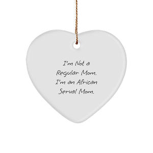 African Serval Cat Mom Heart Ornament Gifts from Friends, Family, or Coworkers for Christmas - Image 1