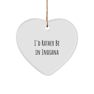 Indiana Inspired Funny Heart Ornament Gifts from Friends and Family for Christmas - Image 1