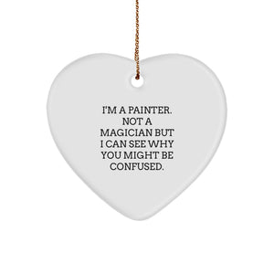 Funny Painter Gifts from Family - Heart Ornament for Painter Friends - Christmas Unique Gifts for Painter - Image 1