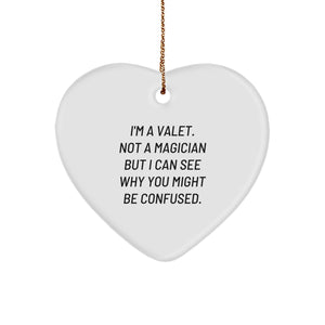 Funny Valet Christmas Unique Gifts for Him, Heart Ornament from Men, Unique Christmas Unique Gifts for Women Friends Coworkers Family - Image 1