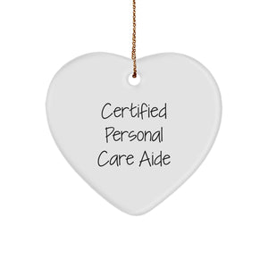 Funny Personal Care Aide Gifts from Friends Gifts for Certified Personal Care Aide Heart Ornament Christmas Unique Gifts - Image 1