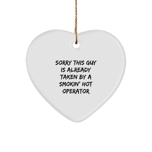 Funny Operator Gifts from Men, Gifts for Him, Heart Ornament with Inspirational Quote, Christmas Unique Gifts - Image 1