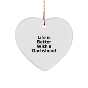 Dachshund Dog Inspirational Heart Ornament Gifts from Men to Family for Christmas - Image 1
