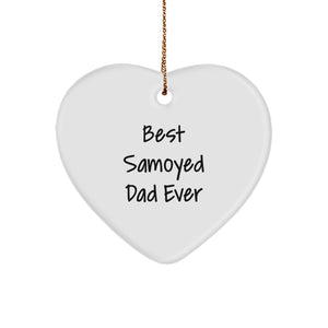 Funny Samoyed Dog Heart Ornament Gifts from Dad for Christmas Unique Presents - Image 1