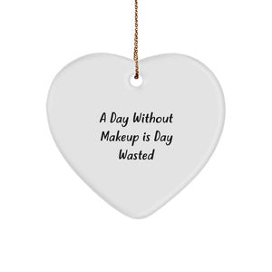 Funny Makeup Heart Ornament Gifts from Men to Makeup Lovers on Christmas Unique Gifts - Image 1