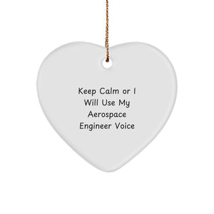 Funny Aerospace Engineer Gift, Heart Ornament, I Will Use My Aerospace Engineer Voice, Christmas Unique Gifts from Friends, Loved Ones, Family, for Aerospace Engineer Men, Women, Coworkers - Image 1