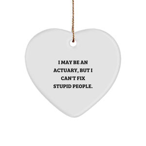 Heartfelt Actuary Gifts from Friends - I May Be An Actuary, But I Can't Fix Stupid People. Christmas Ornament for Actuary Lovers - Image 1
