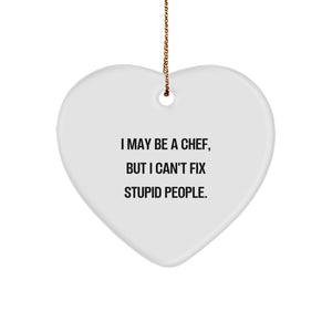 Funny Chef Gifts for Christmas - 'I May Be A Chef, But...' Heart Ornament for Men, Women, Friends, Family, Coworkers - Image 1