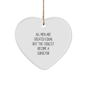 Funny Surveyor Heart Ornament Gifts from Men, Unique Christmas Unique Gifts for Surveyor, Women, Family, Coworkers, Friends - Image 1
