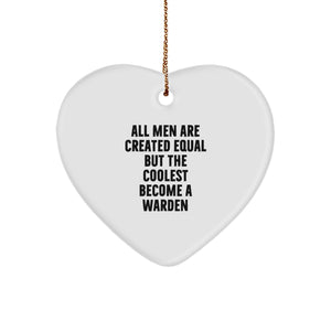 Warden's Heart of Gold, Funny Heart Ornament, Gifts from Friends for Men, Christmas Unique Gifts - Image 1