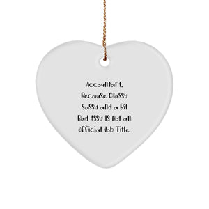 Funny Accountant Gifts for Men, Heart Ornament with Inspirational Quote - Gifts from Friends for Christmas Unique Gifts - Image 1
