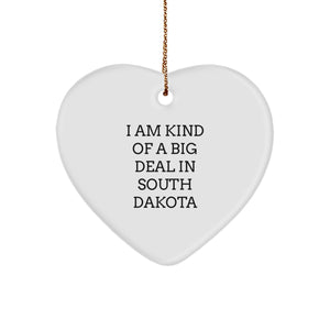Funny South Dakota Heart Ornament Quotes Gifts from Friends to Family I Am Kind Of A Prime Selection, Gifts for South Dakota Men and Women, Christmas Unique Gifts - Image 1