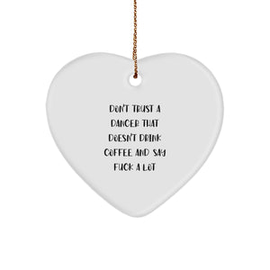 Funny Dancer Heart Ornament Gifts from Men to Dancer Friends and Family for Christmas - Image 1