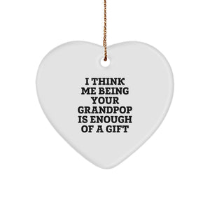 Funny Grandpop Gifts from Men to Grandpop - Heart Ornament for Grandpop, Grandpop Christmas Unique Gifts, Gifts from Grandpop to Grandpop - Image 1