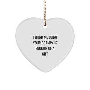 Funny Grampy Gifts from Men to Grampy Heart Ornament for Christmas - Image 1
