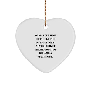 Machinist Heart Ornament Gift for Men - Funny Inspirational Quote, Christmas Unique Gifts from Friends to Family - Image 1