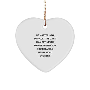Mechanical Engineer Heart Ornament, Funny Inspirational Gifts for Men, Christmas Unique Gifts from Friend, Family to Coworker - Image 1